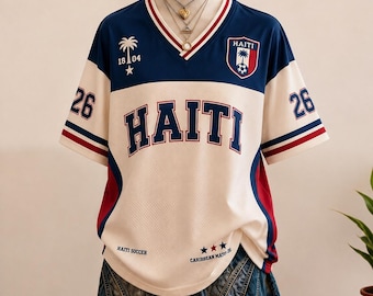 Custom Haiti Jersey, Personalized Soccer Jersey, Haiti Soccer Jersey, Retro Team Shirt, Custom Name Number Jersey, Football Fan