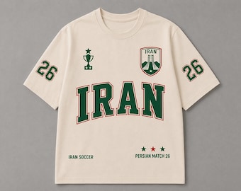 Iran Soccer Jersey, Retro Team Melli Shirt, Custom Name Number Jersey, Iranian Football Fan Gift, Persian Match Tee