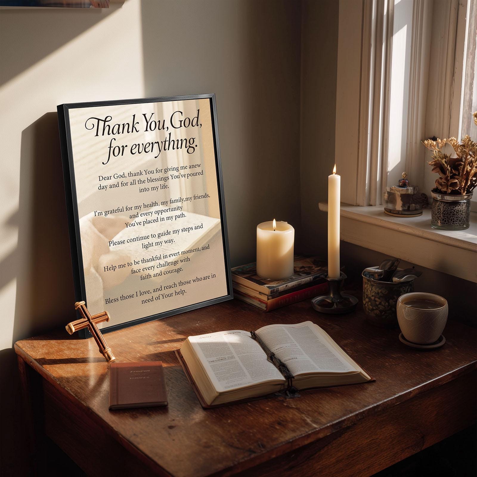 Christian Prayer Canvas Print, Daily Gratitude Scripture Wall Art - Etsy