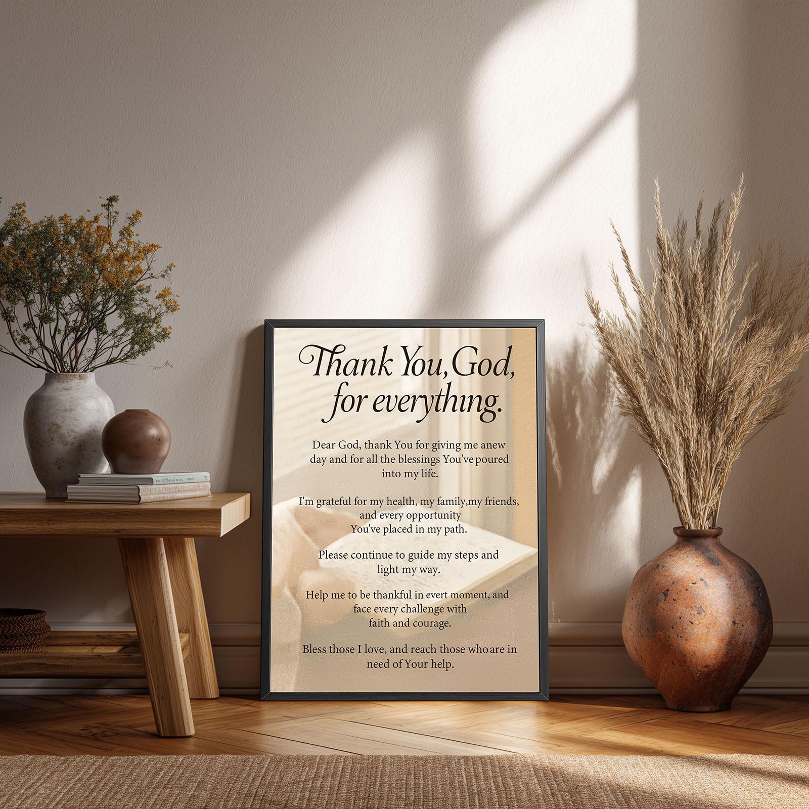 Christian Prayer Canvas Print, Daily Gratitude Scripture Wall Art - Etsy