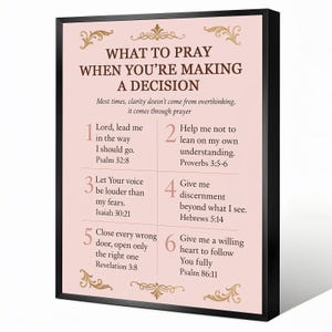 Christian Decision Prayer Canvas, Scripture Guidance Wall Art