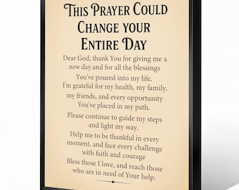 Christian Canvas Print, Morning Gratitude Prayer Wall Art, Inspirational Faith Decor
