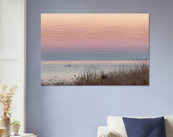 Zonsondergang bij Montauk - kunst print op geborsteld aluminium