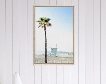 Venice Beach met badmeesterstation - ingelijste canvas muurkunst