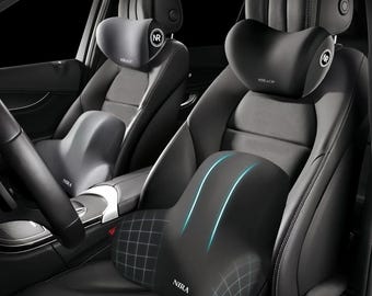 Car Memory Foam Lumbar Support Cushion, Anti Slip Washable Polyester Cover