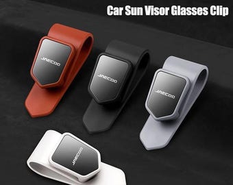 Car Sun Visor Glasses Holder Clip, Sunglasses Case Eyeglasses Storage Organizer for Vehicle Sun Visor, Auto Interior Accessory
