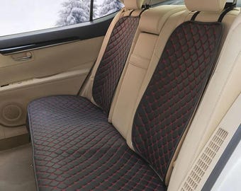 PU Leather Car Seat Cover Cushion, Universal Front and Rear Seat Protector Pad for Auto Interior