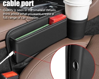 Car Seat Gap Organizer with Cup Holder, Console Crevice Storage Box Filler for Auto Interior