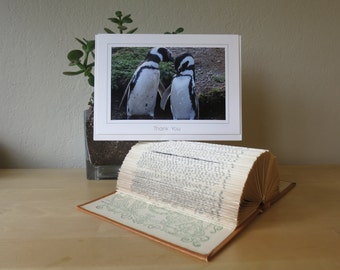 Just a Peck--Thank You Card--Penguins