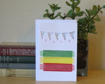 Fikir/Love Greeting Card with Ethiopian Flag
