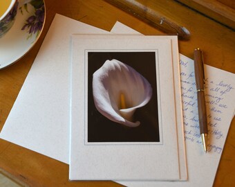 Calla Lily Blank Greeting Card on Recycled Paper