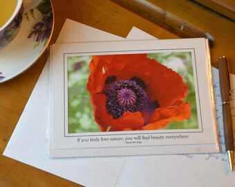 Pretty as a Poppy Photo Card with Van Gogh Quote