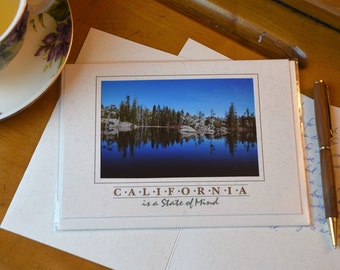Blue Reflections--California is a State of Mind Recycled Blank Card
