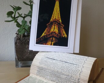 Eiffel Tower at Night Recycled Greeting Card