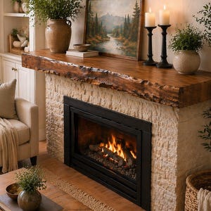 modern rustic fireplace mantel solid wood floating shelf walnut stain