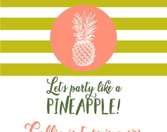 Let's Party Like A Pineapple Invitation EDITABLE FILE DOWNLOAD