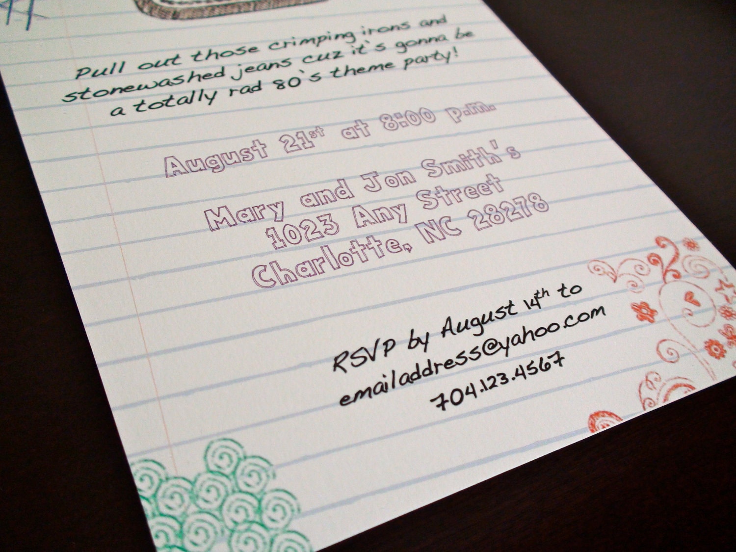 80's Theme Party Invitation - Etsy