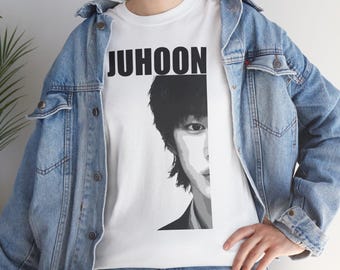 Keonho Cortis Portrait Tee | Black White Half-face Photo Graphic