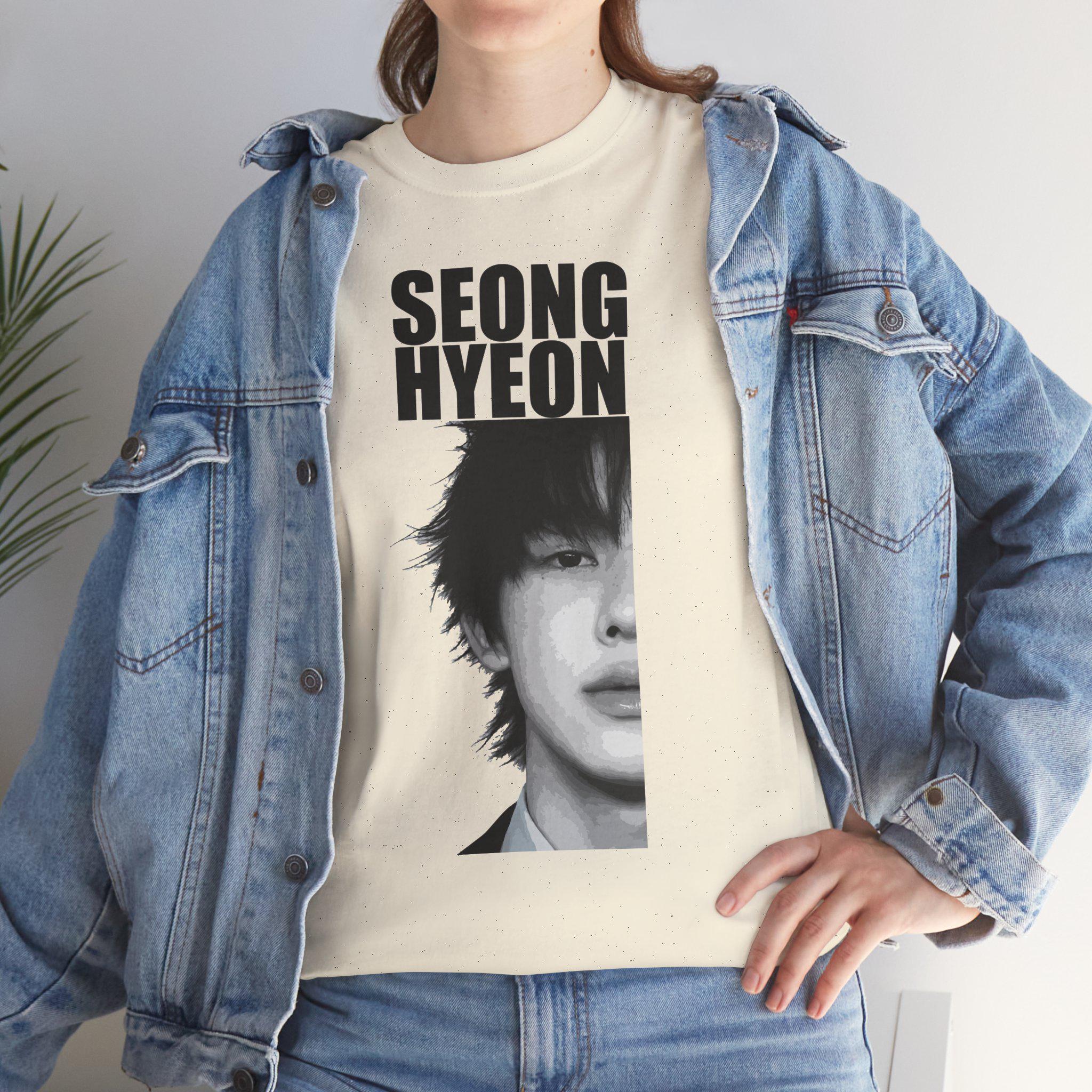 Seonghyeon Cortis Portrait Tee | Black White Half-face Photo