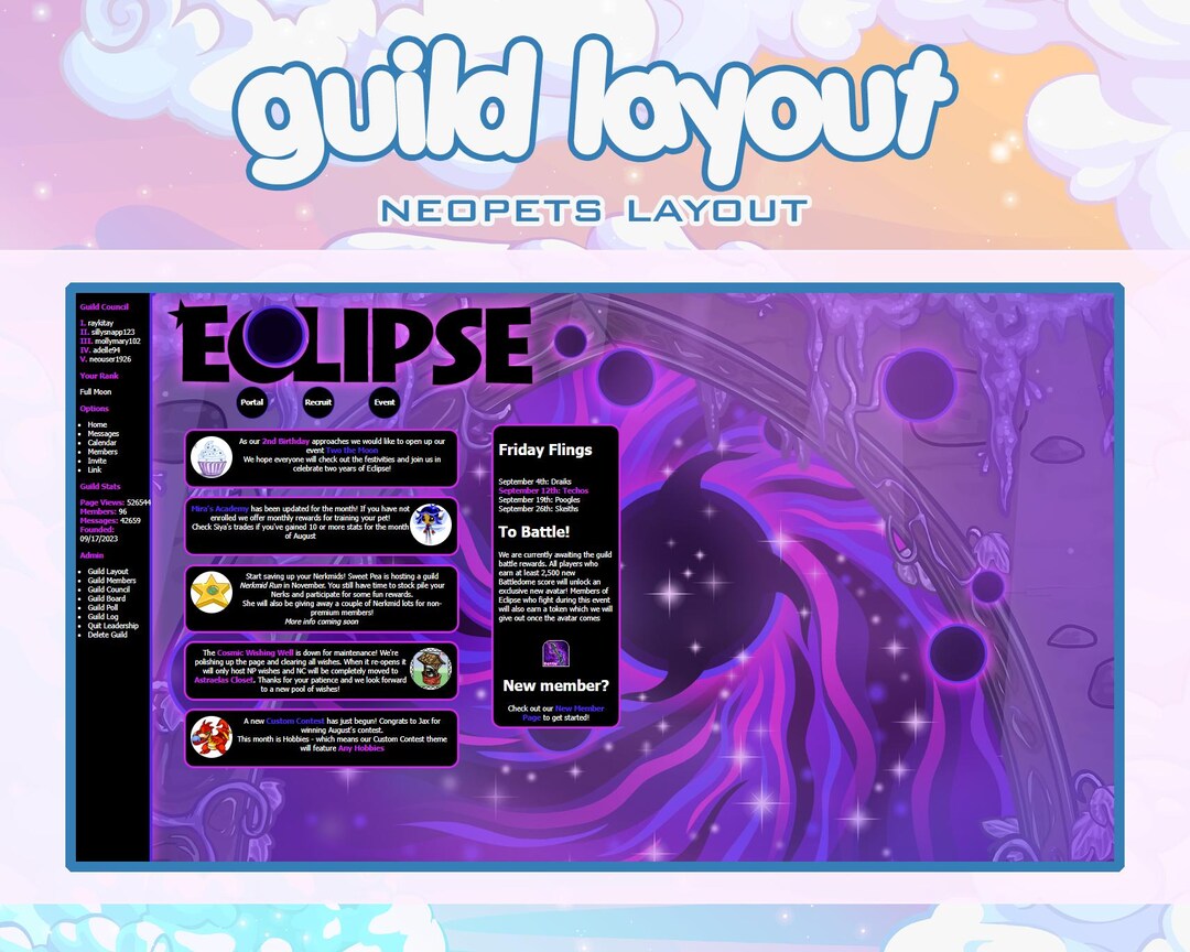 Guild Layout Neopets Guild Layout - Etsy