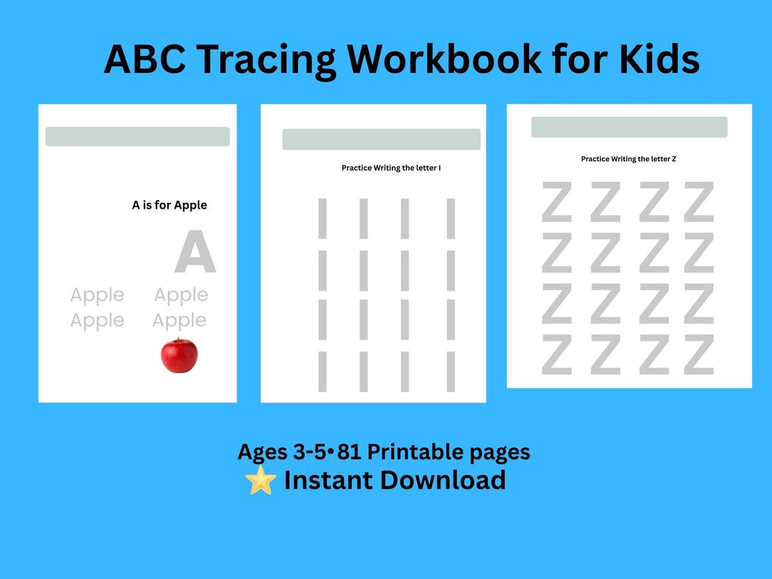 ABC Alphabet Tracing Workbook for Kids Ages 3-5. Preschool Letter ...