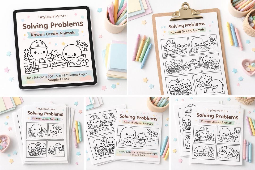 Solving Problems Coloring Pages for Kids | Printable PDF Sheets ...