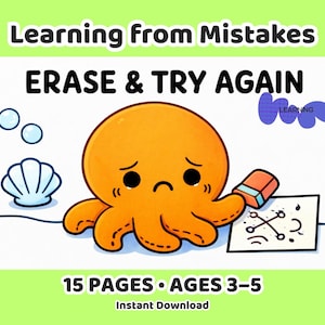 Kawaii Ocean Animals Coloring Pages | Learning Mistakes Theme (PDF Download)