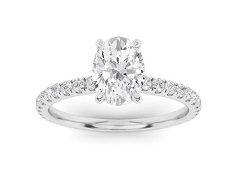Oval Cut Engagement Ring, 925 Sterling Silver Ring for Women, Delicate Oval Solitaire Pave Band Ring, Promise Ring, Fake Engagement Ring