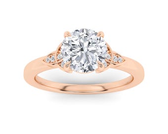 Three Stone Round Cut Ring, Gold Plated Sterling Silver Trilogy Anniversary Promise Ring