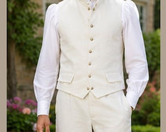 Men's Napoleon-Era Wool Vest and Breeches, 19th-Century Historical Dress