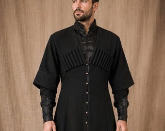 Men's Georgian Chokha Coat, 19th Century Cossack Reproduction Frock Coat