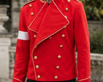 Michael Jackson Red Wool Napoleon Style Military Jacket