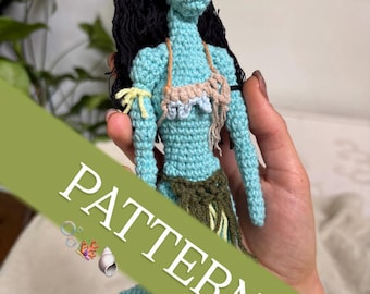 Your Pocket Tropical Ocean Princess Alien - Amigurumi Doll Pattern, Detailed PDF Tutorial