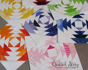 Pineapple Quilt Block Foundation Paper Piecing Quilt Block Pattern-PDF Quilt Block Pattern Download-Multiple Sizes Included