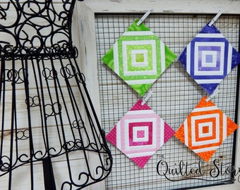 Quilt Block Foundation Paper Piecing Quilt Block Pattern-PDF Quilt Block Pattern Download-Frames on Point Block-Multiple Sizes Included