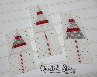 3" Candy Cane Lane Tree Block Pattern-PDF Foundation Paper Piecing Quilt Block Pattern Download-Tree Block-Multiple Sizes Included-Christmas