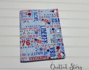 LAST ONE-Vintage Patriotic Themed Cross Stitcher Project Folder-Floss Organizer-Pocket Folder-Needlework Case-Cross Stitchers Project Folder