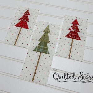 Modello di blocco di Natale Pines in the Woods - PDF Foundation Paper Piecing Quilt Block Pattern Download - Blocco albero - Dimensioni multiple incluse
