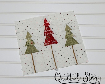 Christmas Pines in the Woods Block Pattern-PDF Foundation Paper Piecing Quilt Block Pattern Download-Tree Block-Multiple Sizes Included