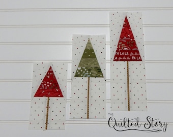 2" Scrappy Pines Block Pattern-PDF Foundation Paper Piecing Quilt Block Pattern Download-Tree Block-Multiple Sizes Included-Christmas Tree