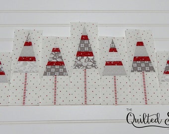 5" Candy Cane Lane Tree Block Pattern-PDF Foundation Paper Piecing Quilt Block Pattern Download-Tree Block-Multiple Sizes Included-Christmas