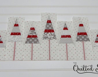 5" Candy Cane Lane Tree Block Pattern-PDF Foundation Paper Piecing Quilt Block Pattern Download-Tree Block-Multiple Sizes Included-Christmas