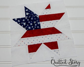 SMALL Sizes American Star Quilting Pattern-PDF Foundation Paper Piecing Quilt Block Pattern Download-Multiple Sizes Included