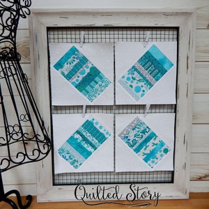 Quilt Block Foundation Paper Piecing Quilt Block Pattern-Strippy Squares Block-PDF Quilt Block Pattern Download-Multiple Sizes Included
