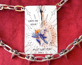 Cute Vergil Devil May Cry acrylic Phone charm, shiny holographic handle