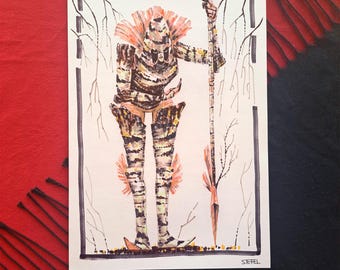 Birch Knight Art Print