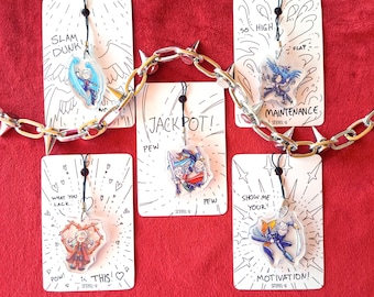 Cute  Devil May Cry acrylic Phone charm, shiny holographic handle