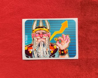 Dwarf Stonks vinyl sticker, vinyl laptop decal, weatherproof glossy decal