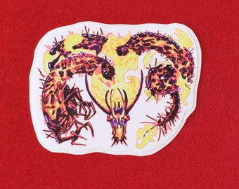 Old Fire dragon vinyl sticker, vinyl laptop decal, weatherproof glossy decal