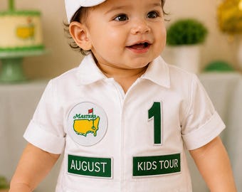 Custom Toddler Golf Caddy Outfit with Matching Cap – Birthday, Photo Prop